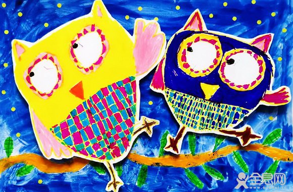 猫头鹰——《少儿画苑》第29届国际少儿书画大赛精品