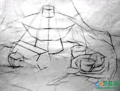 素描结构技法案例_一组静物