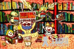 科幻画《多功能书柜》