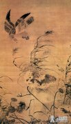 吕纪《残荷鹰鹭图》
