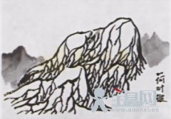 中国画山石之线皴法_荷叶皴