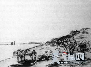 水粉画风景速写
