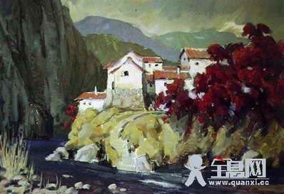 水粉风景写生