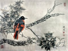 花鸟画坡石、水口、苔草画法