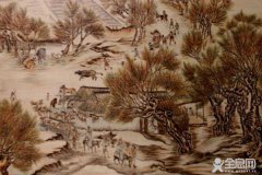 棉布烙画《清明上河图》