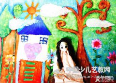 温暖的小屋-《少儿画苑》第27届国际少儿书画大赛