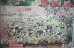 女画家画出百猪图