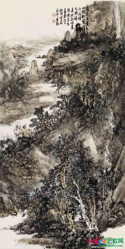 国画名家刘皓作品:独钓爱奇绝