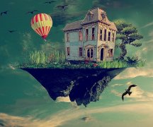 超现实主义摄影：会飞的房子