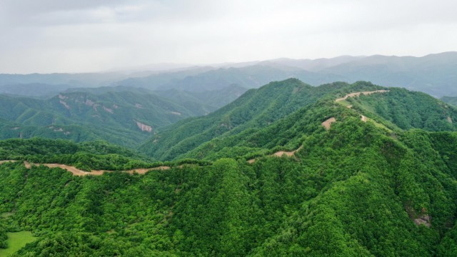夏日关山绿茵似毯