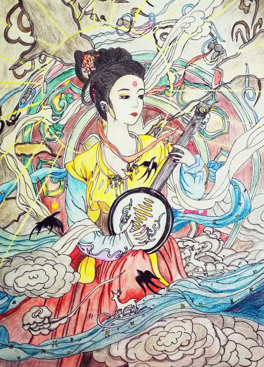 《 乐者》—选自《少儿画苑》国际少儿书画大赛