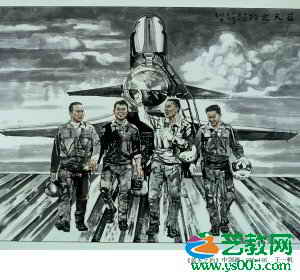 迎国庆空军美术作品选(组图)